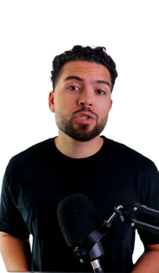 A person cut out and floated over b-roll